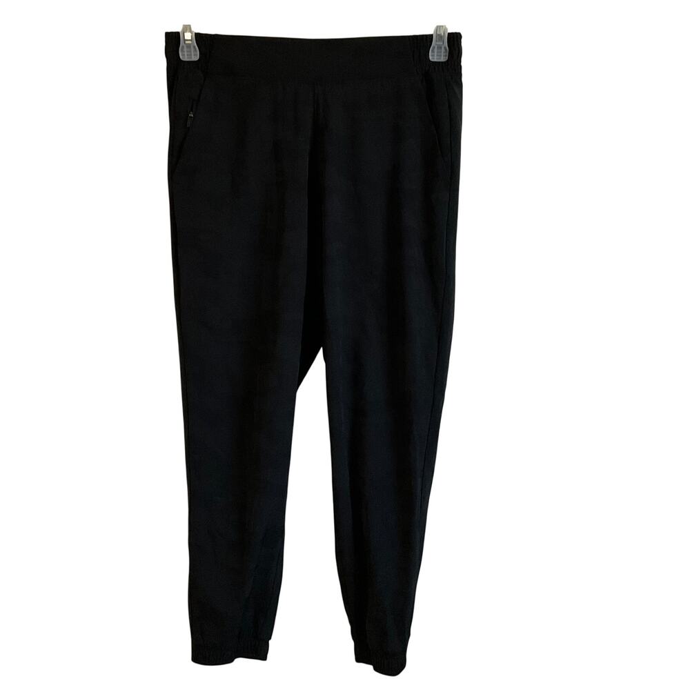 Athleta Black Camo Brooklyn Textured Jogger Pants Athleisure Casual Size‎ 8P